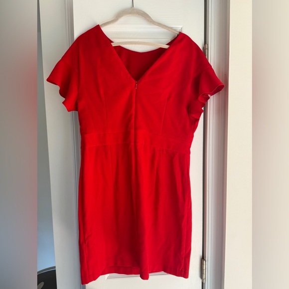 ASOS Red Mini Dress with Ruffle Sleeves - Picture 3 of 4